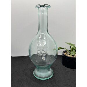 Vintage Italian Mod Def Bamfi Glass Bottle Embossed Details & Fluted Top